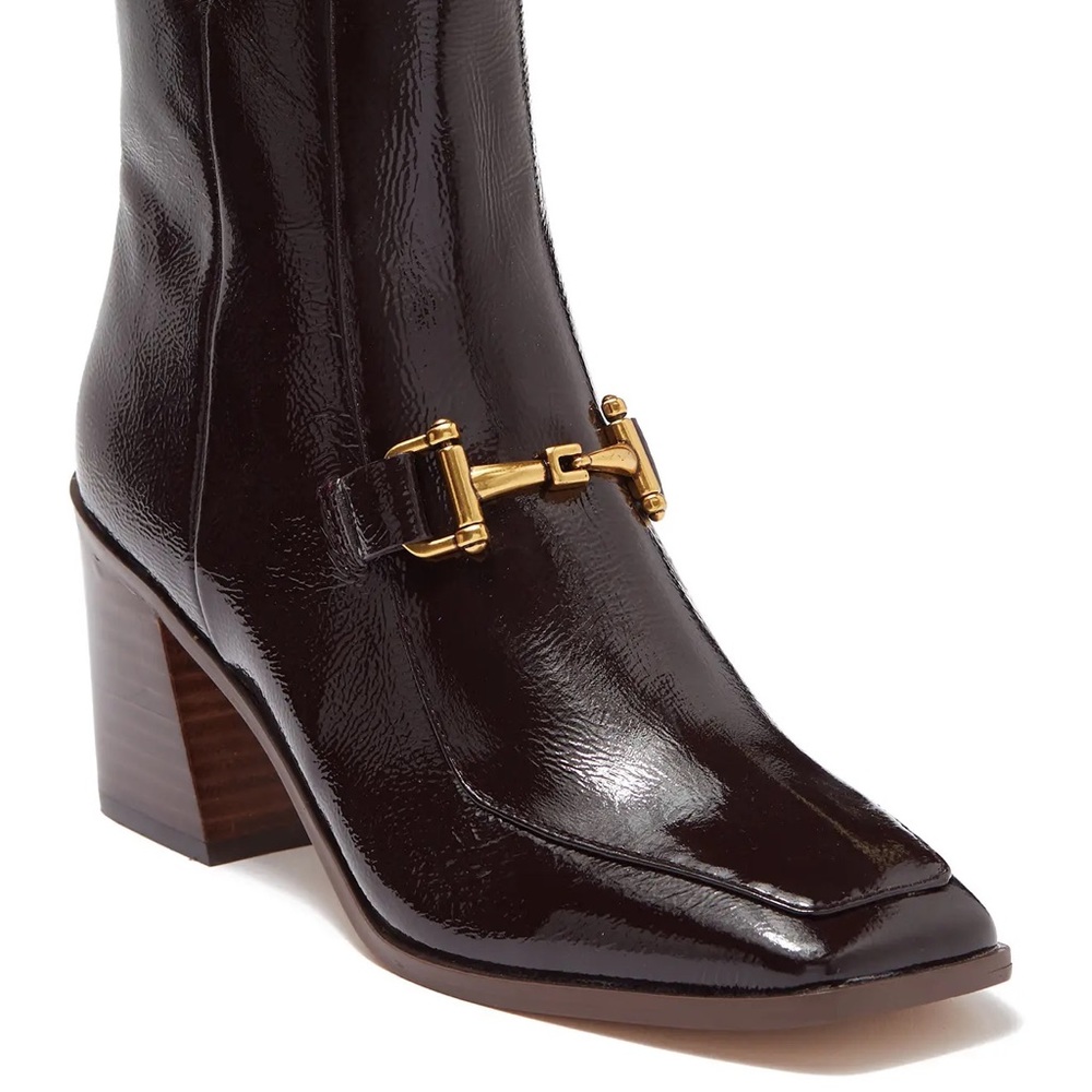 Zac Posen neil metal bit patent leather boot